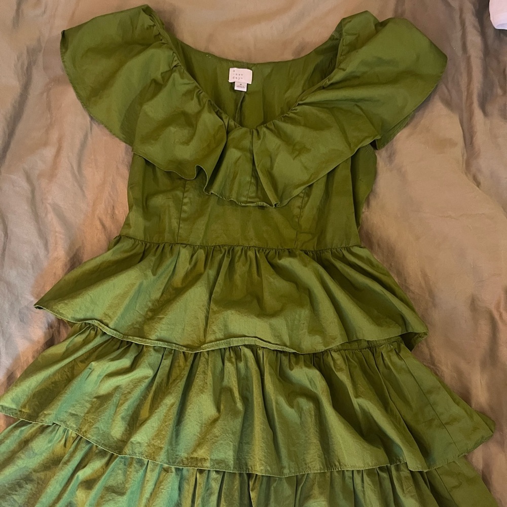 Green Cottagecore Fairy Layered Salsa Dress